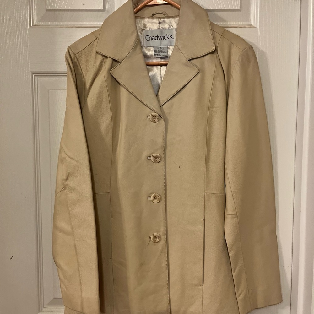 Chadwicks Tan Leather Jacket Classic Tailored Design